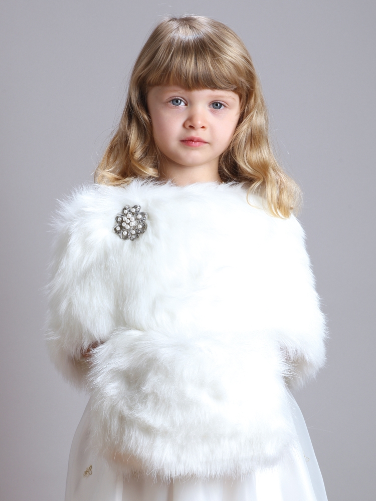 Children's Ivory Faux Fur Hand Muff for Winter Weddings  