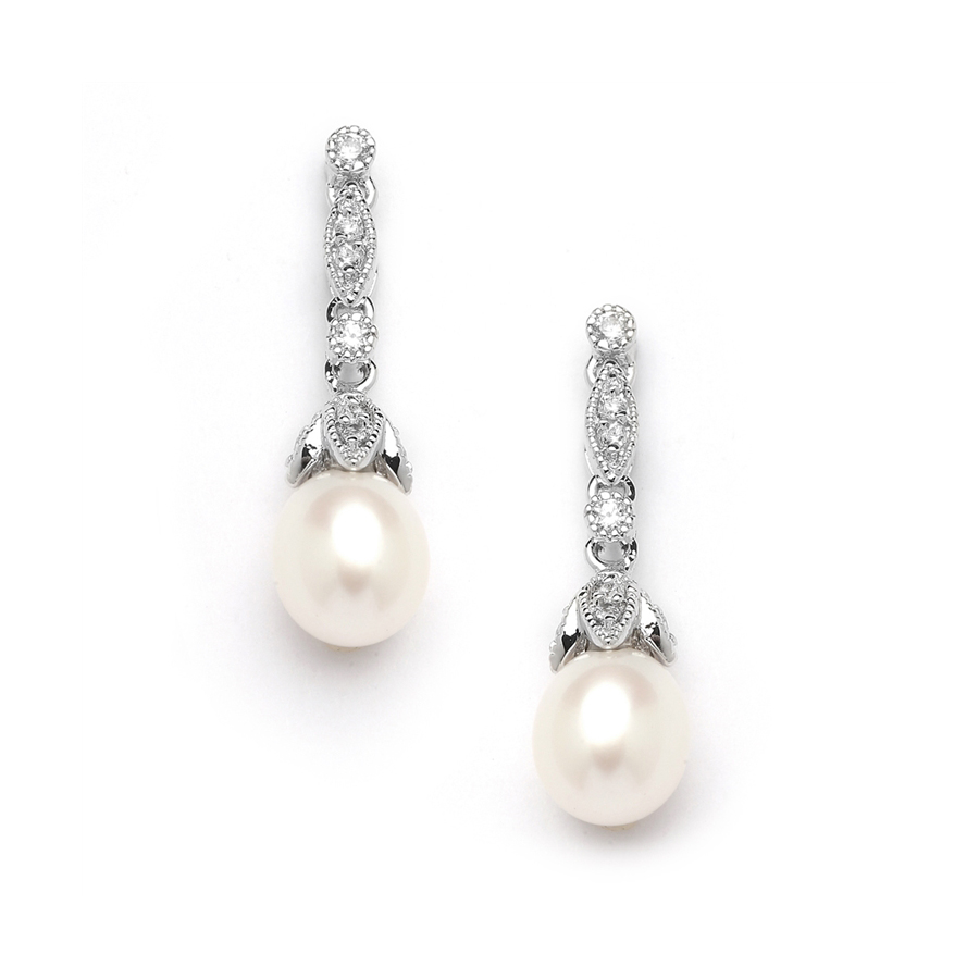 Wholesale Freshwater Pearl Vintage Bridal Earrings - Mariell Bridal ...