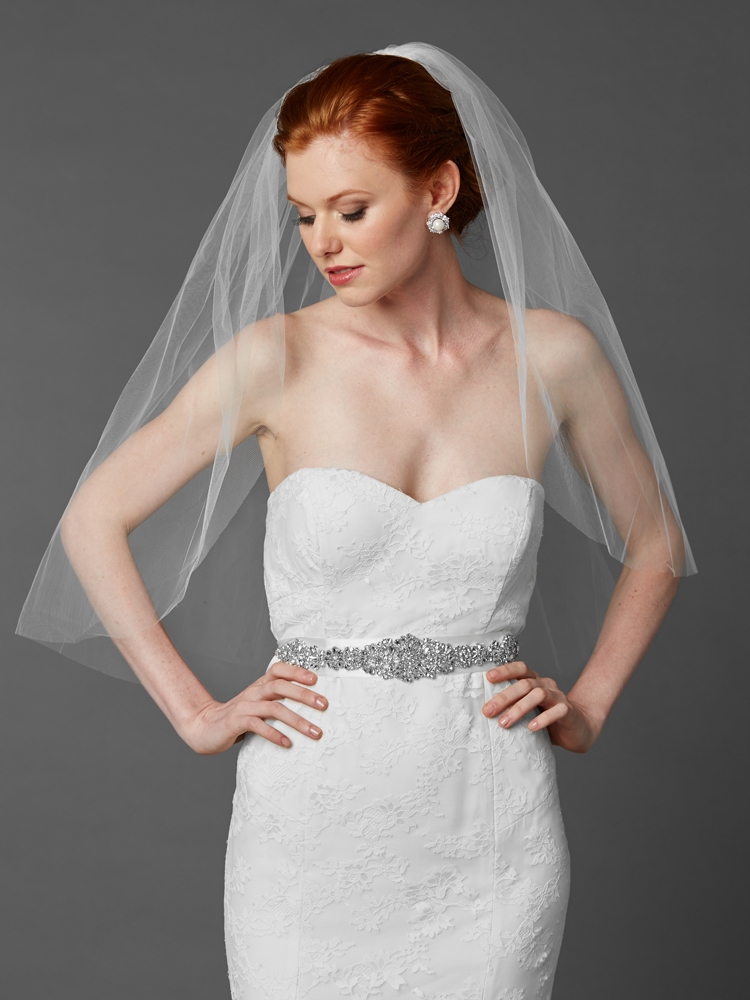 Top Selling Fingertip Length One Layer Cut Edge Wedding Veil - Mariell  Bridal Jewelry & Wedding Accessories