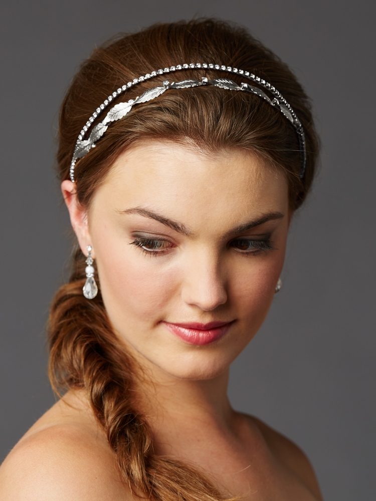 Hand-Made Garland of Leaves Split Bridal Headband Tiara - Mariell ...